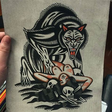 werewolf tattoo traditional.